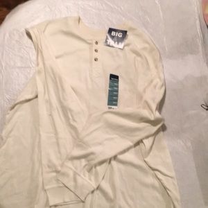 Long sleeve men’s Henley shirt.